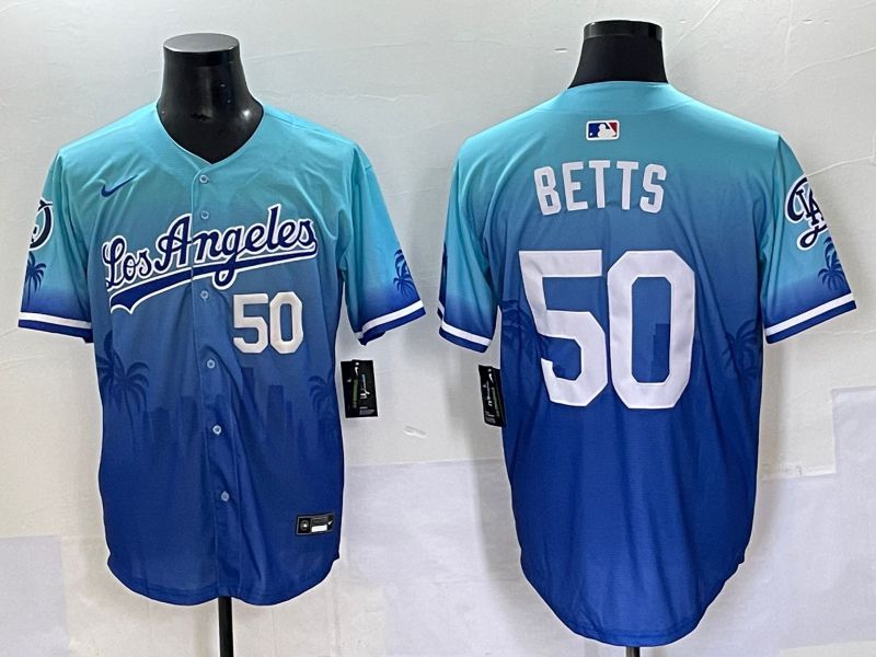 Men 2025 Los Angeles Dodgers #50 Betts Blue Nike MLB Jersey Daoqite style 4->los angeles dodgers->MLB Jersey